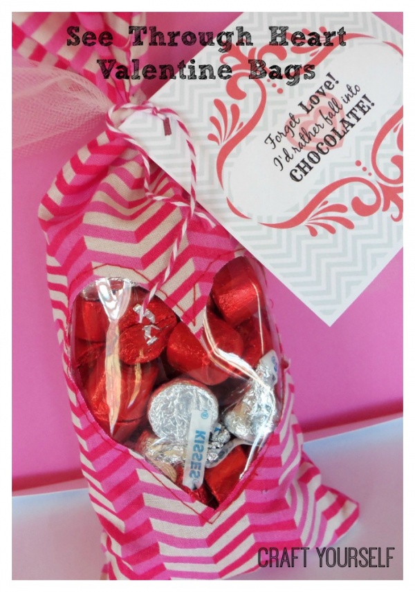 See through heart Valentine bags and free printable