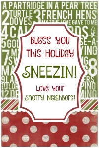 Holiday Sneezin tag neighbors