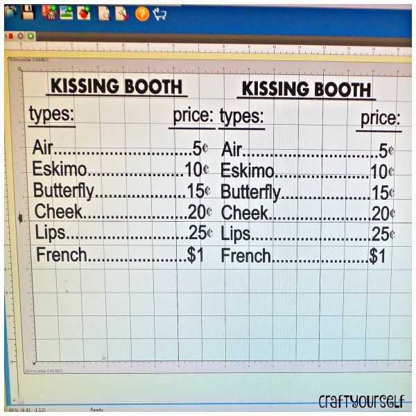 kissing booth template