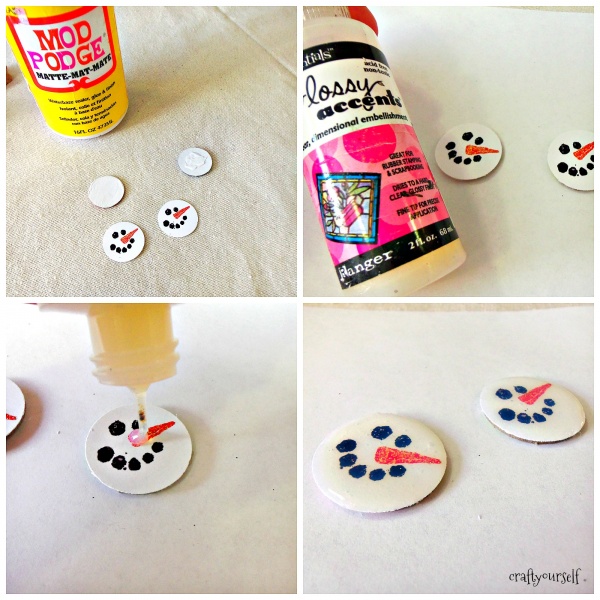 diy chipboard snowmen earrings gloss accents