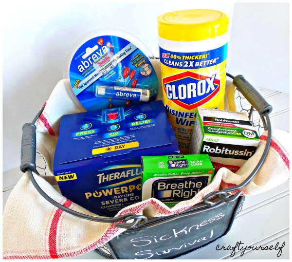 sickness survival basket filled