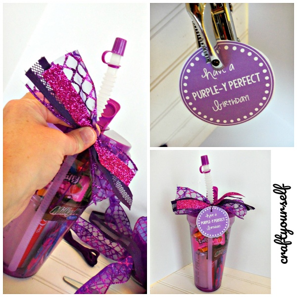 birthday cup add ribbon tags